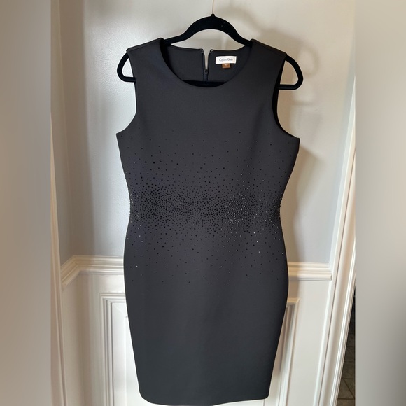 Calvin Klein Black Embellished Sheath Midi Dress - Picture 9 of 9